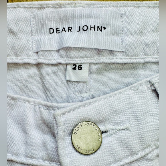 NEW! Dear John Optic White Denim Remi Super High Rise Shorts - Picture 11 of 14